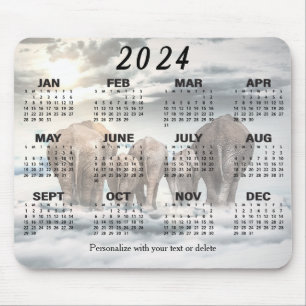 Kalender 2024 - Elefantenfamilie Hintern Mousepad