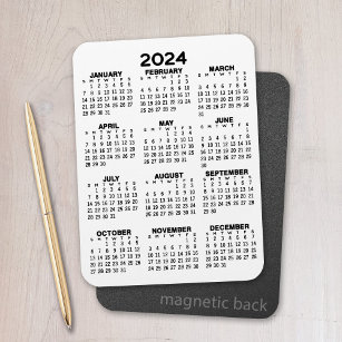 Kalender 2024 für die Volljahresperiode - Grundleg Magnet
