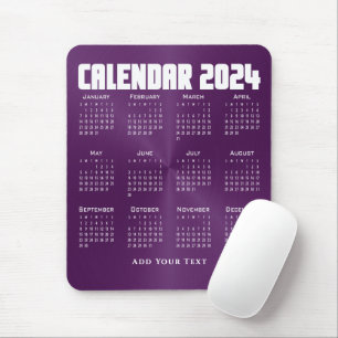 Kalender 2024 - Lila Mousepad