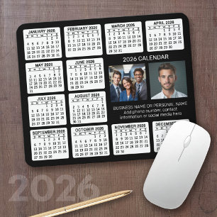 Kalender 2024 mit 2 Fotos und Text - Schwarz-weiß Mousepad