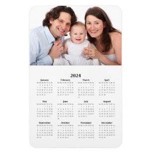 Kalender 2024 mit benutzerdefiniertem Foto Magnet