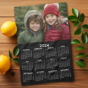 Kalender 2024 mit Foto - Schwarz-weiß Geschirrtuch