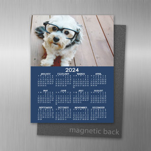 Kalender 2024 mit Foto Schwarz-weiß-Minimal Magnetisches Trockenlöschblatt