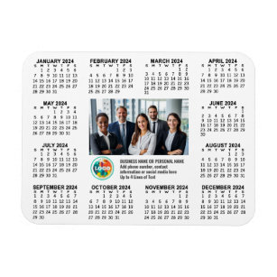 Kalender 2024 mit Logo, Foto und Text - Unternehme Magnet