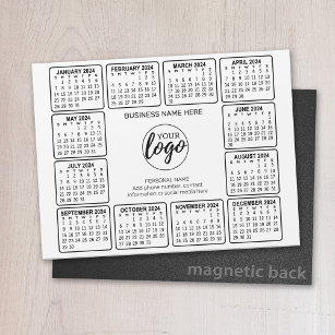 Kalender 2024 mit Logo Kontakt Information Magnet