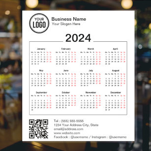 Kalender 2024 mit QR-Code für das Marketing von Un Aufkleber