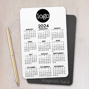 Kalender 2024 mit Schwarz-weißem Minimalwert für L Magnet