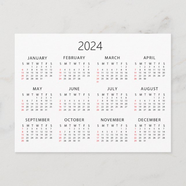 Kalender 2024 postkarte (Vorderseite)