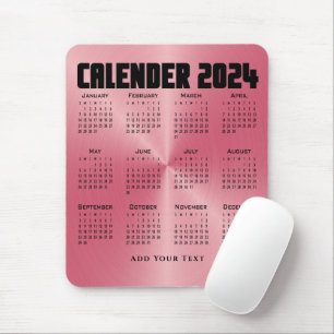 Kalender 2024 - Rosa Mousepad