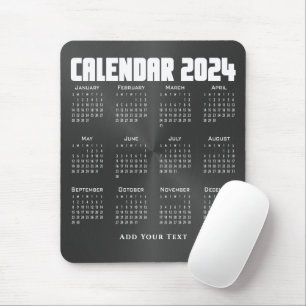 Kalender 2024 - Schwarz Mousepad