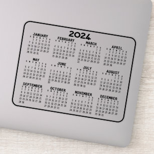Kalender 2024 - Schwarzweißkalender Aufkleber