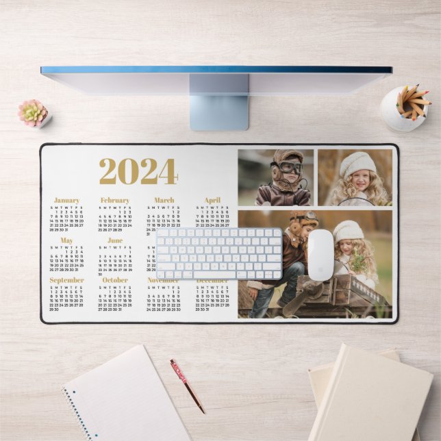 Kalender 2024 und FotoCollage Schreibtischunterlage (Büro 1)