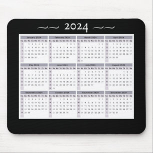 Kalender 2024 Wöchentlich Schwarz-weiß Großdruck Mousepad