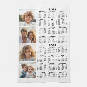 Kalender 2025 2026 mit 4 FotoCollage Geschirrtuch