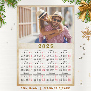 Kalender 2025 auf Spanisch mit Foto Magnetic Magnetkarte