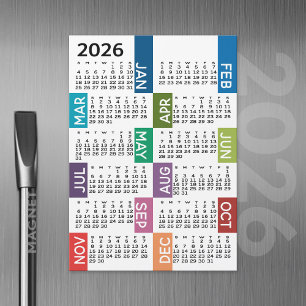 Kalender 2025 - farbenfrohe Magnetkarte