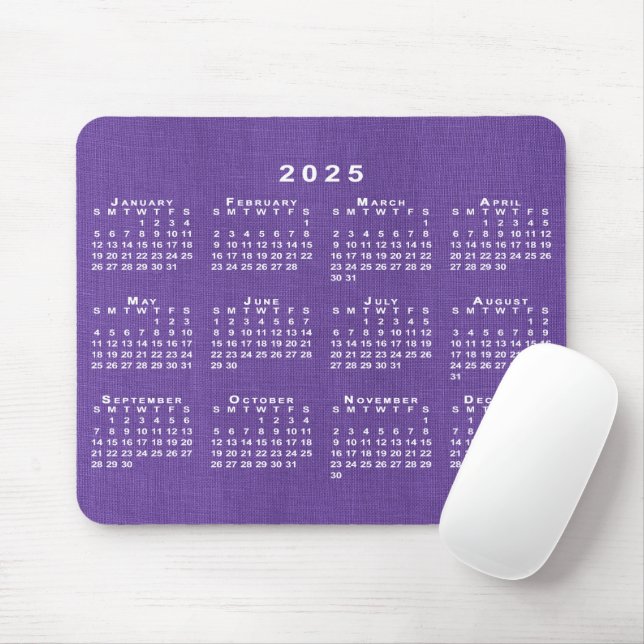 Kalender 2025 für Lila Textur von Foto nach Maß Mousepad (Mit Mouse)