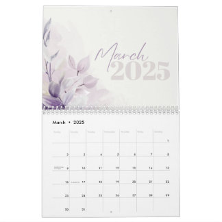 Kalender 2025 Lila Wasserfarbe