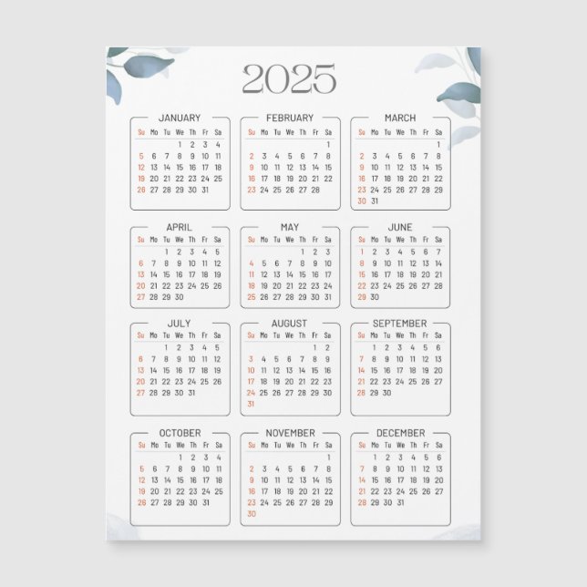 Kalender 2025 magnetkarte (Vorderseite)