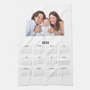 Kalender 2025 mit benutzerdefiniertem Foto Geschirrtuch