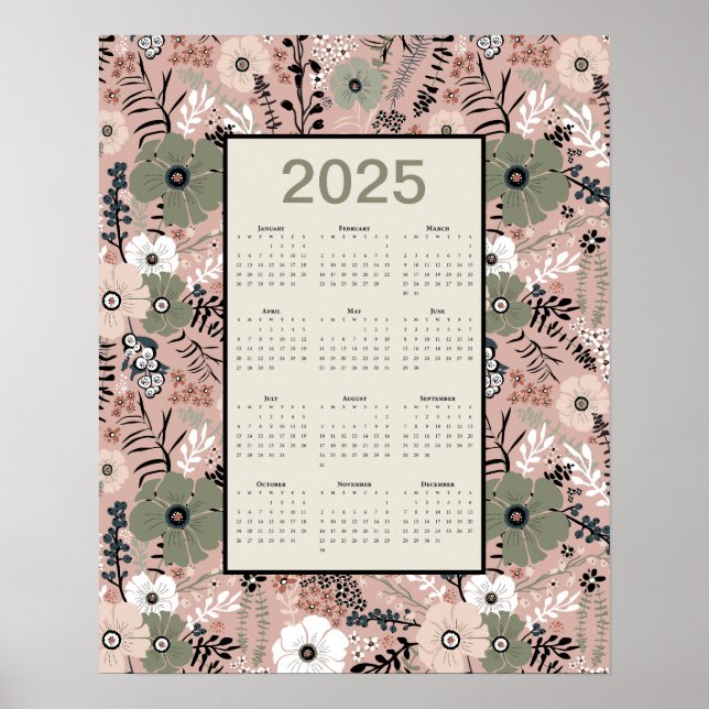 Kalender 2025 Muster Poster (Vorne)