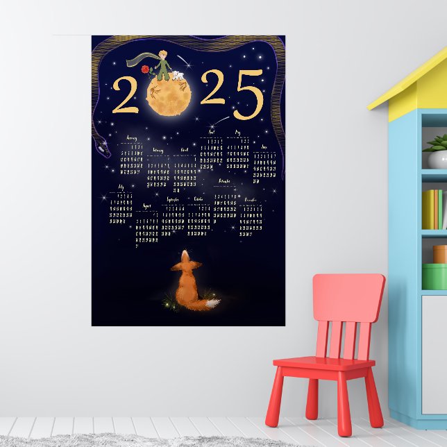 Kalender 2025 Neues Jahr Geschenk. Der kleine Prin Poster (Kinderzimmer 1)