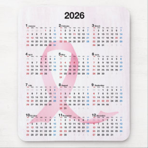 Kalender 2025 - Rosa Schleife Mousepad