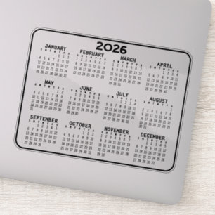 Kalender 2025 - Schwarzweißkalender Aufkleber