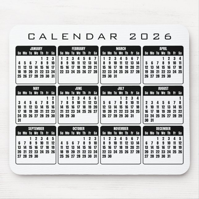 Kalender 2026 Mauspad (Vorne)