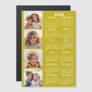 Kalender 2026 mit 4 Fotocollage Magnetkarte