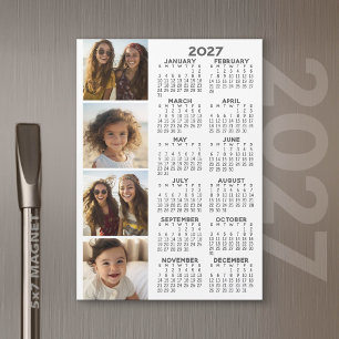 Kalender 2026 mit 4 Fotocollage Magnetkarte