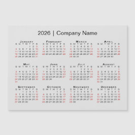 Kalender 2026 mit Firmenname Gray Magnet