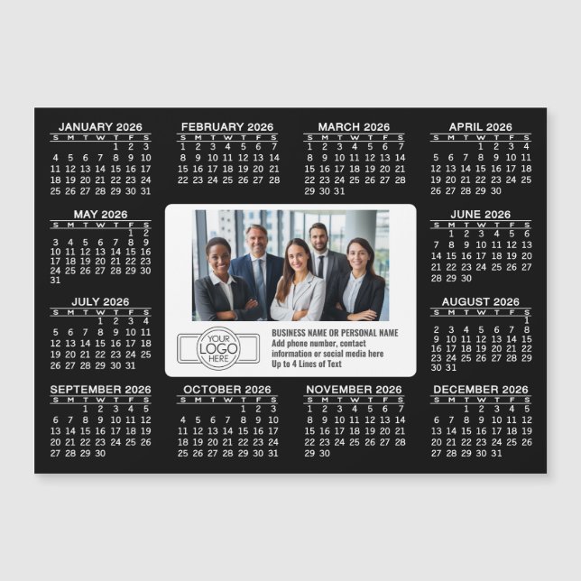 Kalender 2026 mit Logo Kontakt Information Magnet (Vorderseite)