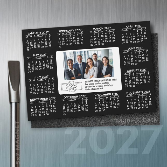 Kalender 2026 mit Logo Kontakt Information Magnet (2027 Calendar)