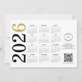 Kalender 2026 QR-Logo für Unternehmen - Glück Neue Feiertagskarte