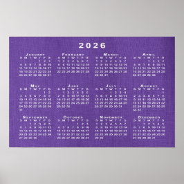 Kalender 2026 zum Foto Lila Vorlagen Poster