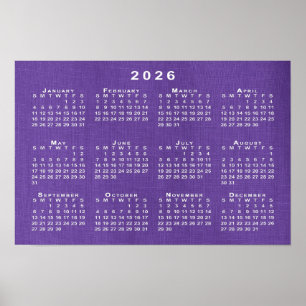 Kalender 2026 zum Foto Lila Vorlagen Poster