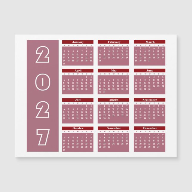 Kalender 2027 magnetkarte (Vorderseite)