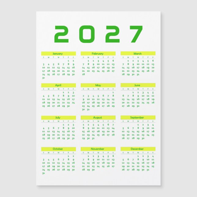 Kalender 2027 magnetkarte (Vorderseite)