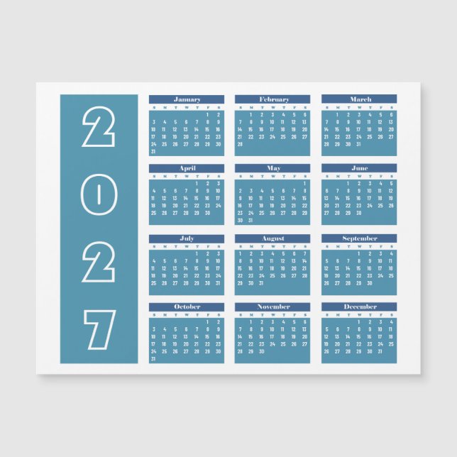 Kalender 2027 magnetkarte (Vorderseite)