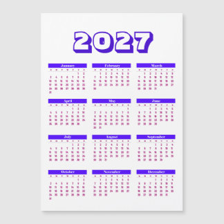 Kalender 2027 magnetkarte