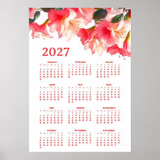 Kalender 2027 mit Blumen Poster