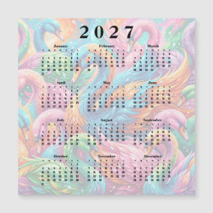Kalender 2027 Schwäne Magnetkarte