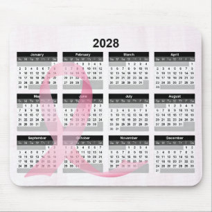 Kalender 2028 Pinkes Band Mousepad