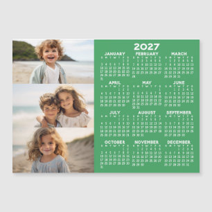 Kalender - 3 Fotos - Basis Grün Weiß Magnet
