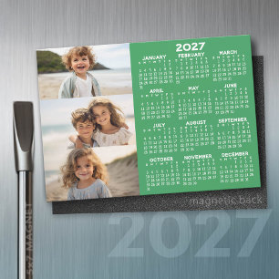 Kalender - 3 Fotos - Grundlegende grüne Magnet