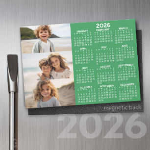 Kalender - 3 Fotos - Grundlegende grüne Magnet