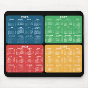 Kalender 4 Jahre Primärfarben Mousepad