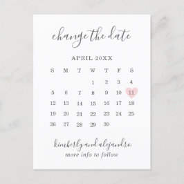 Kalender Ändern des Niedlichen Datums rosa Herzens Ankündigungspostkarte