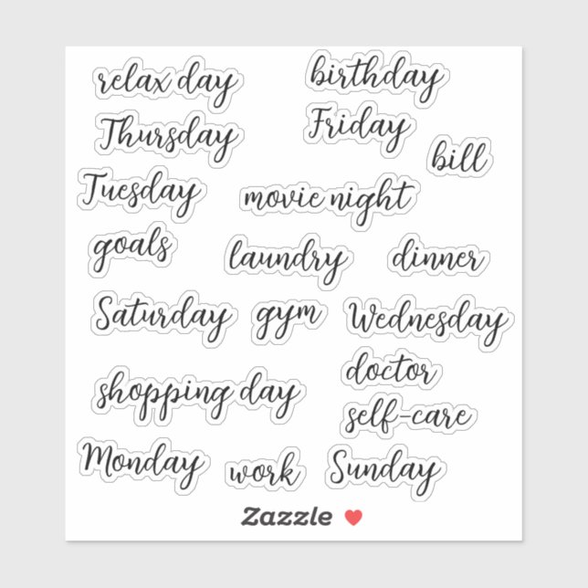 Kalender-Aufkleber für Planer | Stationär Aufkleber (Blatt)